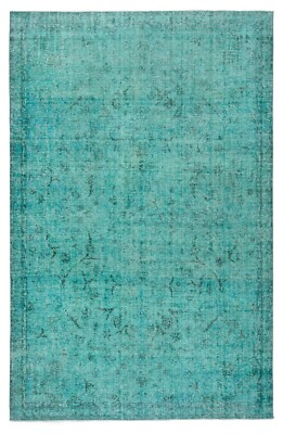 Vintage 361x226 cm Hand Knotted Persian Oriental Carpet Rug Green