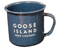 Goose Island Beer Company - Tin Cup / Beer Glass - 3" Tall - Blue & White - New