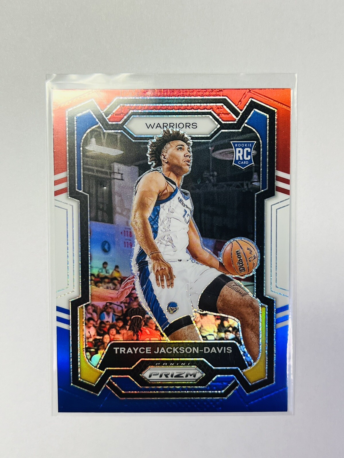 TRAYCE JACKSON-DAVIS 2023-24 Panini Prizm Red White Blue Prizm RC #148 Warriors