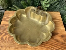 Vintage  Very Heavy Brass Candy Dish Ashtray Jewelry Bowl Baroque Rococo