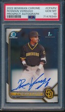 PSA 10 ROSMAN VERDUGO AUTO 1st 2022 Bowman Chrome Prospects Rookie RC GEM MINT