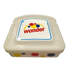 Wonder Bread Sandwich Storage Holder. Plastic White With Logo