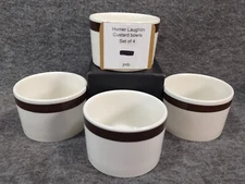 Homer Laughlin Best China HLC USA Custard Dessert Cups Brown Stripe Heavy 