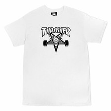 Thrasher Magazine SKATE GOAT LOGO Skateboard T Shirt WHITE