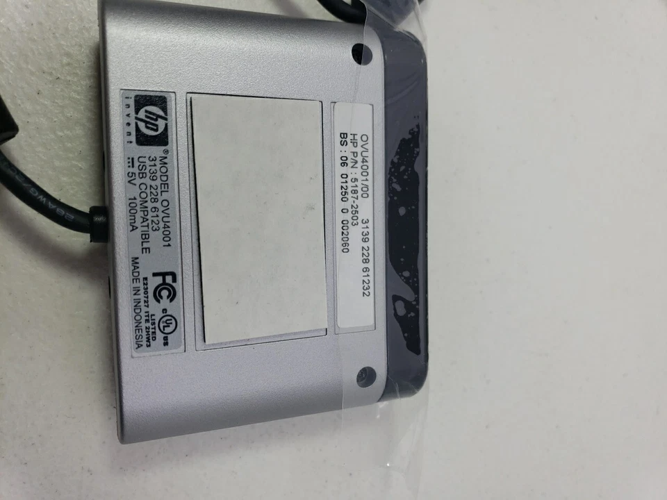 New Without Box HP USB IR Receiver OVU400103/00 and Remote Control N279 - Image 4 of 4