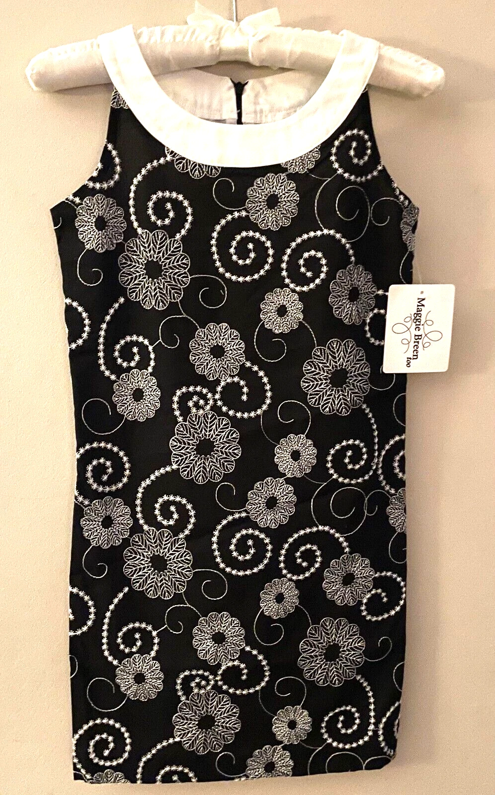 MAGGIE BREEN TOO Embroidered Black Dress NWT Girls 12