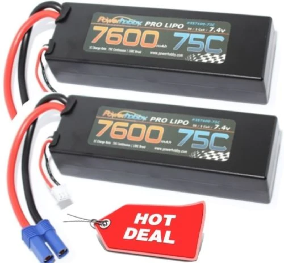 2X VANT 2S 5200mAh 50C Lipo Batteria Con Spina EC5 - Per Arrma Kraton/Outcast 4S Typhon