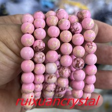 Wholesale Lot 6 Pcs Natural Stone 8 mm 7.5 Crystal Stretch Bracelet