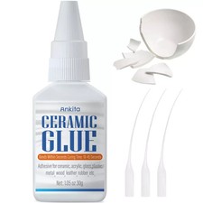 Super Ceramic Glue, 30G Best Glue for Ceramic and Porcelain Repair, Waterproof a