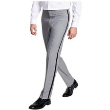 New Mens ALFATECH ALFANI Suit Pants Gray Black Stripe 32W 34L Slim Fit 135