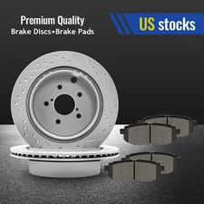 Rear Drilled Disc Rotors Ceramic Brake Pads for 2014 2015 - 2018 Subaru Forester
