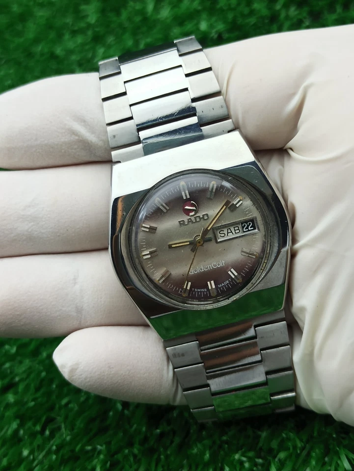 RELOJ RADO GOLDEN COLT GENUINO AUTOMÁTICO AÑOS 70 SUIZO RARO ESFERA PÚRPURA SUIZO Foto 3 de 4