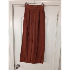 Abercrombie  Fitch Wide Leg Linen Blend Pants Womens XS Elastic Waist beachy