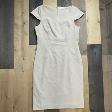 Calvin Klein Women's Size 8 Cap Sleeve Lined Straight Dress Back Slit w/ Pockets