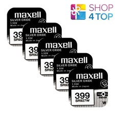 5x Maxell 399 SR927W 1.55V Silver Oxide Watch Batteries Made in Japan