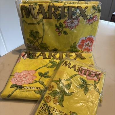 Vintage Martex Floral Full Sheet Set Singing Blossoms New in Package