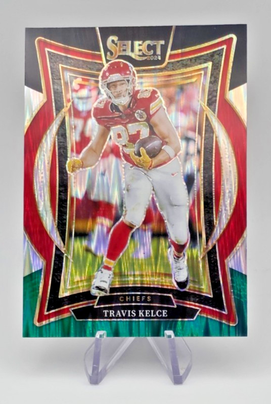 2024 Panini Select - Concourse Travis Kelce #97 Black & Green Shock Prizm