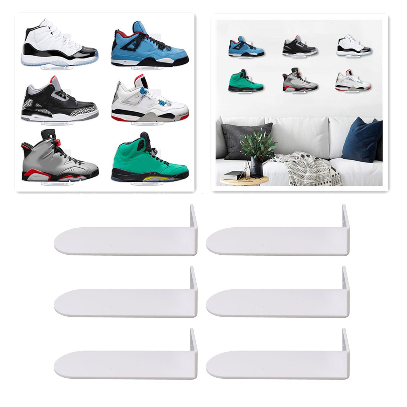 Floating Shoe Display Set Durable Acrylic Floating Shelves For Sneakers