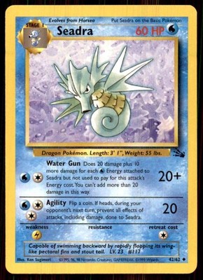 1999 Pokemon Fossil Unlimited Seadra U #42
