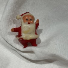 Antique Vintage Celluloid Plastic Santa Claus Figure Figurine Small Mini 1.5"