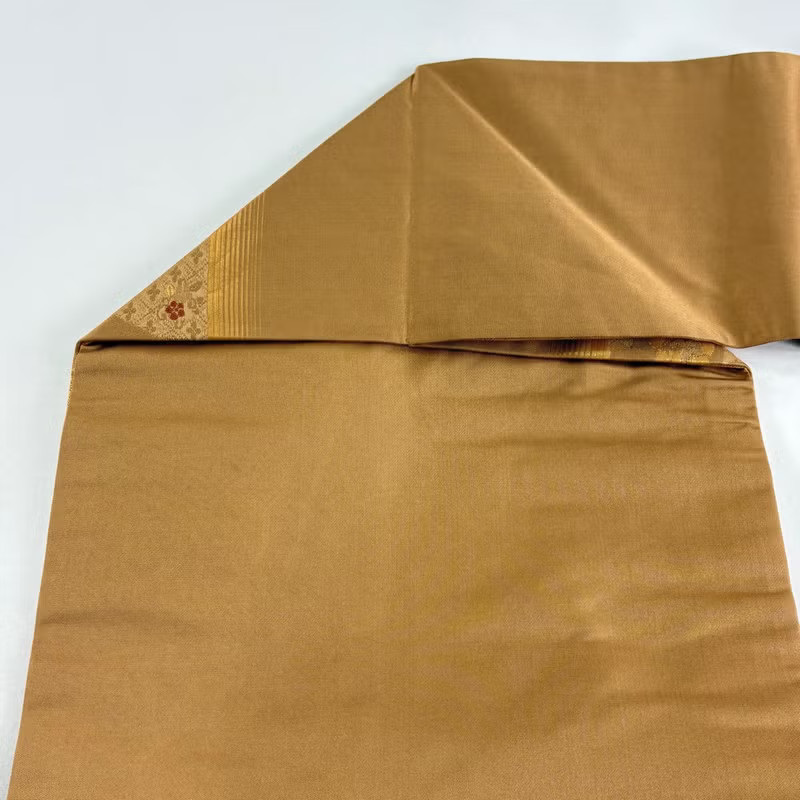 Flolded Robe JAPANESE KIMONO BELT NAGOYA OBI GOLDEN BROWN PURE SILK D6786 | eBay