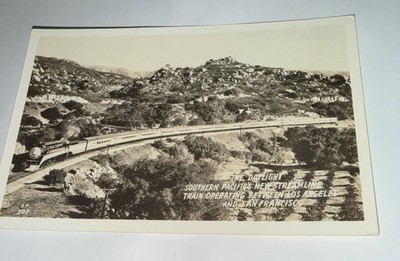 Vintage Southern Pacific 'The Daylight' Streamline Train Postcard CA RPPC