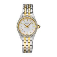 Seiko Essentials Collection Crystal 26mm Two-Tone Stainless Steel Women's Watch