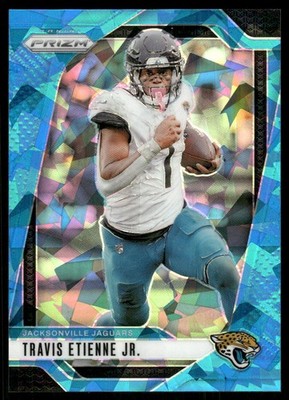 2024 Panini Prizm Prizms Blue Ice #130 Travis Etienne Jr. /99 - FB