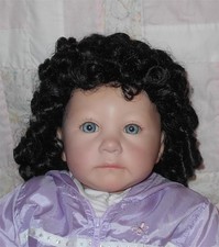 Playhouse HEATHER Doll Wig SIZE 14/15 BLACK Various Lengths of Ringlets GT NWT