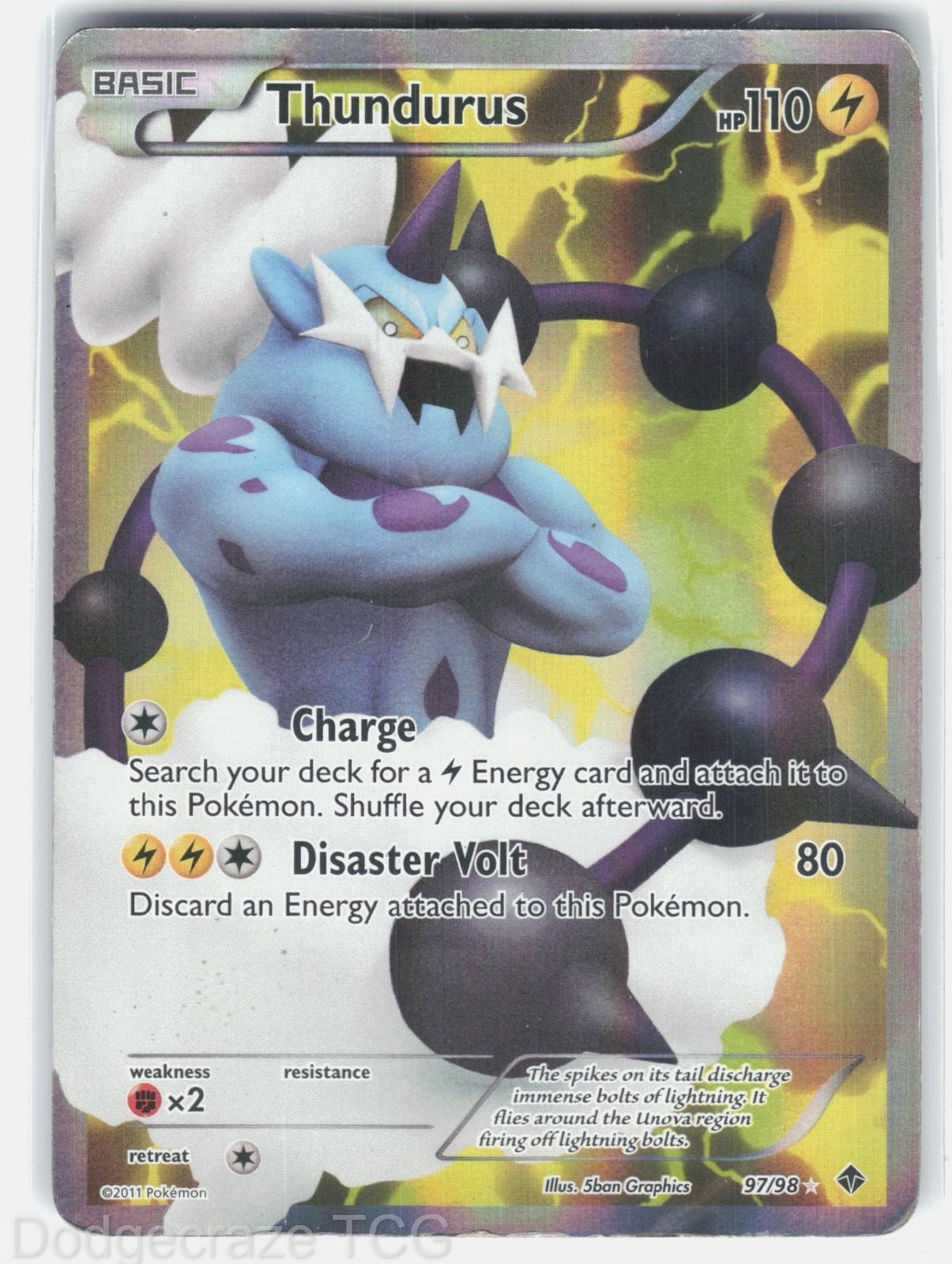 Thundurus 97/98 Ultra Rare Emerging Powers Pokemon HP