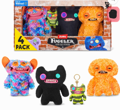 ZURU FUGGLER 4 pck CHAOS CREW MONSTER PLUSH Funny Ugly Monster #15764B *NIB*L@@K