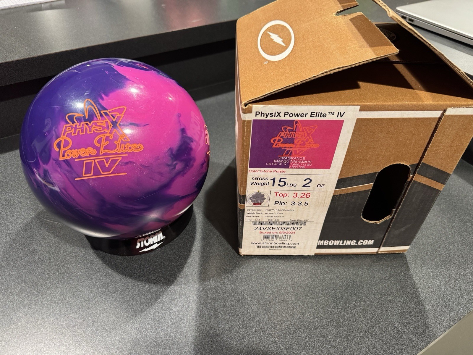 Storm Physix Power Elite IV Overseas Bowling Ball 15lb NIB R