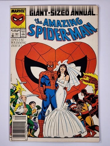 Amazing Spider-Man Annual #21 VF Newsstand WEDDING ISSUE Marvel 1987