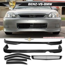 Fits 99-00 Civic Front Rear Bumper Lip Abs Front Grill Sun Window Visor