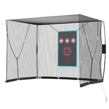 10 8 FT Golf Batting Cage Netting Metal Frame Hitting Net Kit Golf Training