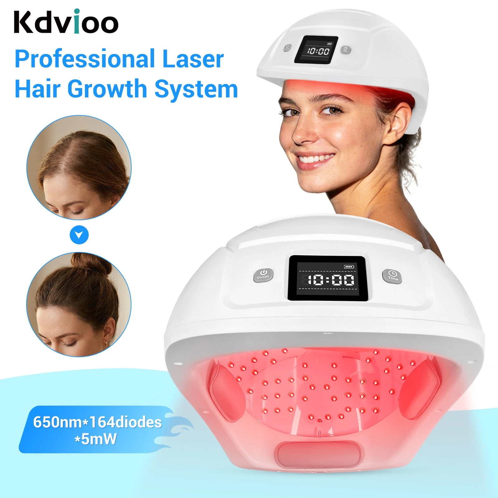 650nm 164 Diode Red Light Laser Cap for Hair Growth Treatment and Scalp Health