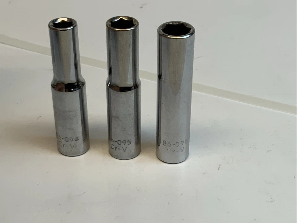 STANLEY 3pc 6mm, 7mm, 8mm  1/4 drive Deep 6pt Metric Sockets -  Gray - Image 3 of 4