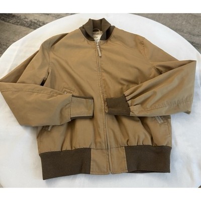 Golden Bear Sportswear Harrington Bomber Jacket Tan Mens Medium Made in USA