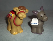 Fisher Price Little People CAMEL & DONKEY  Nativity Manger Christmas Figures
