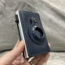 Anti-theft Leather Card Holder For AirTag pop up stealth wallet