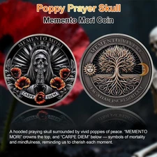 Memento Mori Memento Vivere Coin | Carpe Diem & Tree of Life | Daily Stoic Gift