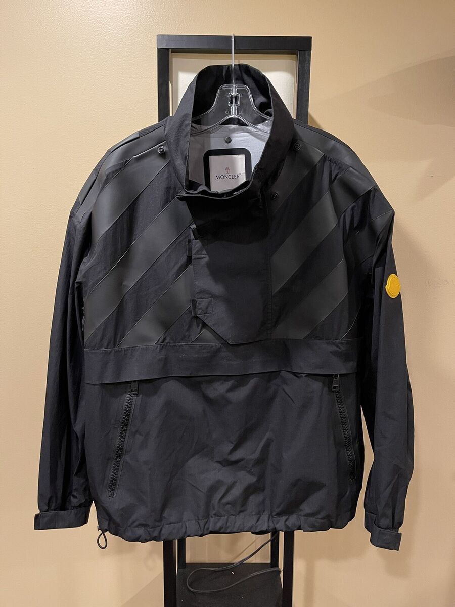 Moncler x Off White Donville Smock Black Windbreaker Jacket Moncler x Off White Donville Smock Black Windbreaker Jacket