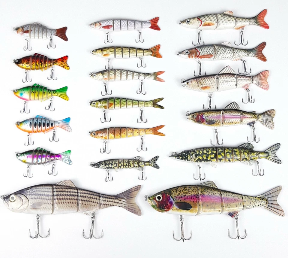 NOBRAND TOP Mehrteilige WOBBLER 10 - 25cm Jerk Swim Hard Crank Bait Zander Hecht Köder