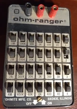 Ohmite 3420 "Ohm-Ranger" Decade Resistor Tester 1 Ohm thru 11,111,110 Ohm 1978