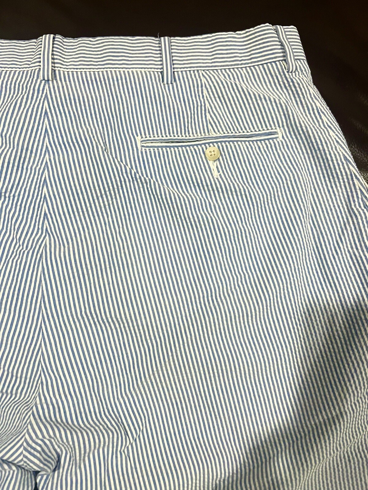 Ralph Lauren Polo Seersucker Shorts Mens 36 Blue White Striped VGC thumbnail 9