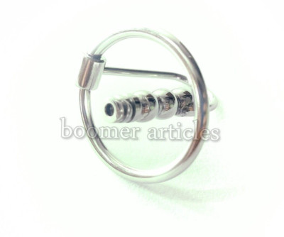 Old School Harnröhren Stretching Plug mit Eichelring / Lochdurchgang mit Beulen