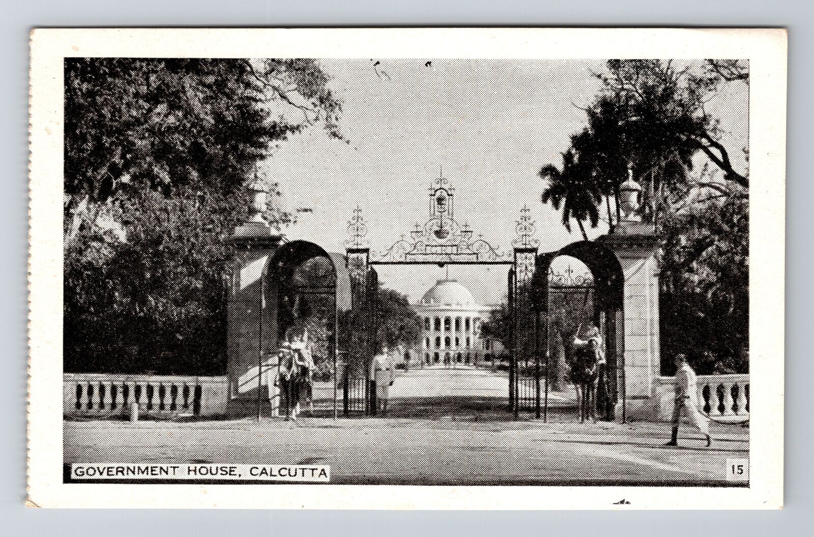 Calcutta India, Government House, Vintage Postcard