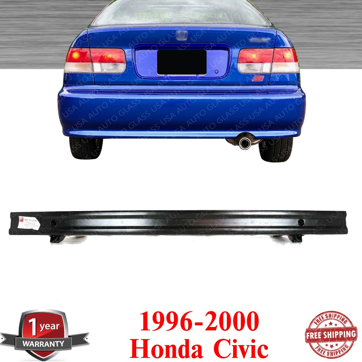 パーツ R*b B16 Rear Bumper Reinforcement Bar Steel For 1996-2000 Honda Civic | eBay