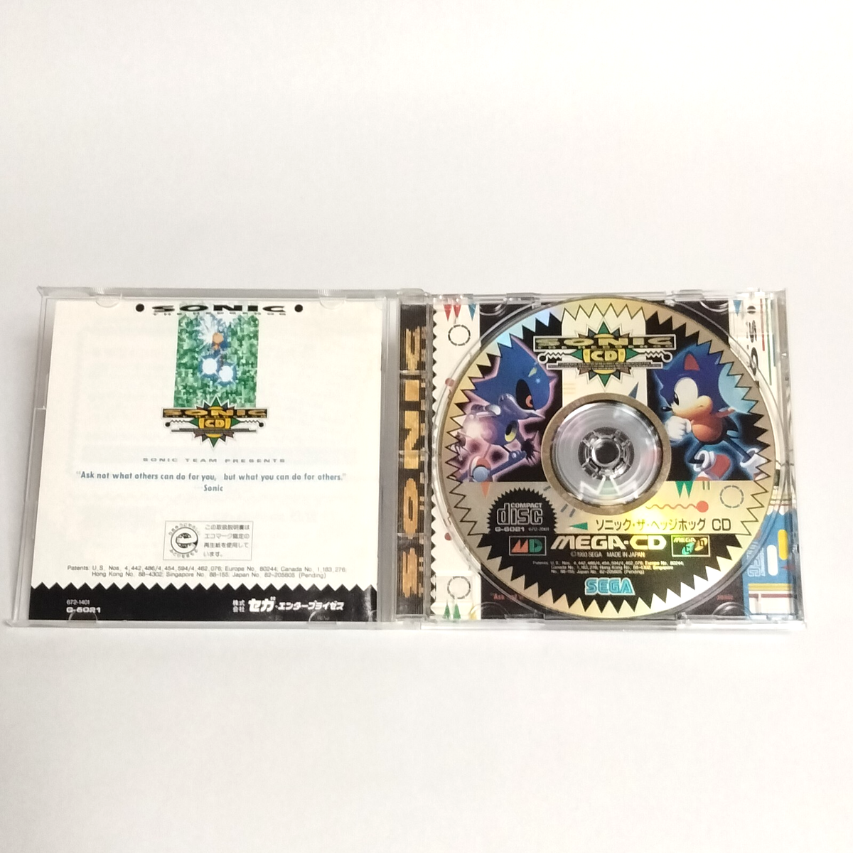 Sonic the Hedgehog CD Sega Mega CD Japan Authentic Rare Game