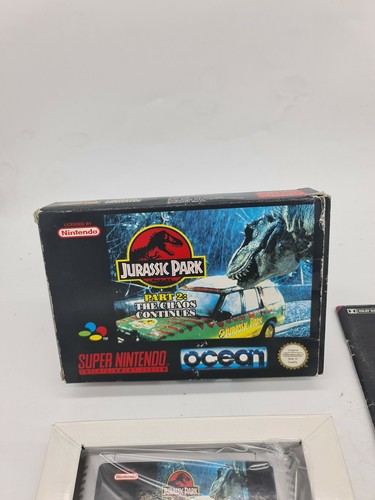 Super Nintendo SNES JURASSIC PARK PART 2 THE CHAOS CONTINUES Boxed Boite PAL EUR - Foto 3 di 12
